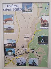 Lázně Luhačovice - mapa církevních objektů