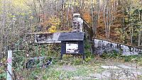 Informační tabule NS Hřebečské důlní stezky u jednoho z bývalých dolů