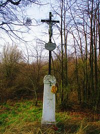 Kříž u lesa nad lokalitou "V Dolikách" (Kubíkovy Duby)