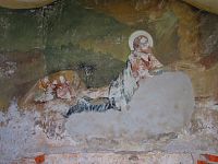 Stará venkovní freska na kostele sv. Jana Křtitele (Velké Losiny)