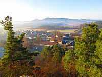 Výhled z Jestřebského zámeckého kopce (Jestřebí)