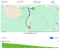 Záznam trasy z Garmin Connect hodinkami Garmin Instinct 3 Solar
