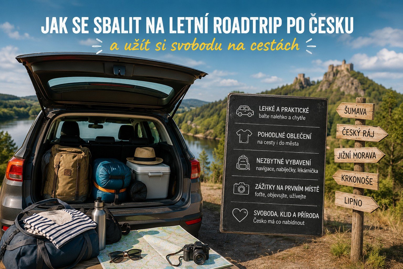 Jak se sbalit na letní roadtrip po Česku a užít si svobodu na cestách