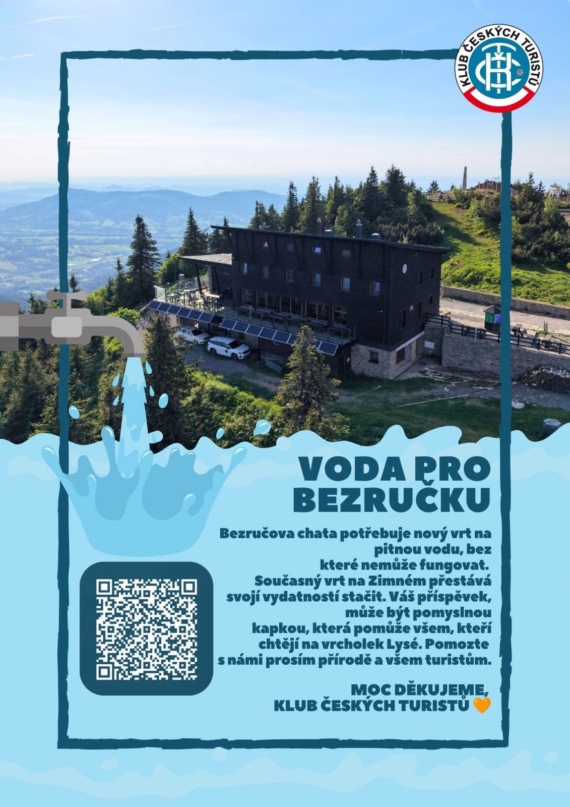 Voda pro Bezručku. Klub českých turistů vyhlašuje sbírku na nový vrt na Lysé hoře