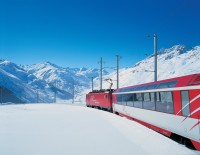 Švýcarsko, hory, zima, vlak