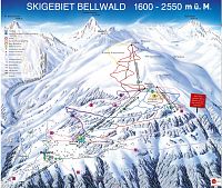 Mapa ski areálu Bellwald - Familienpark Goms