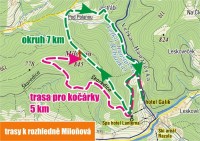 Mapa - rozhledna Miloňová z údolí Léskové; zdroj foto: Resort Valachy Velké Karlovice  