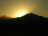 západ slunce na poušti