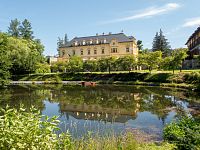 Zámek se  odráží na hladině