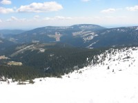 Krkonoše - pohled do Modrého Dolu,na Liščí Hřeben a na Černou Horu