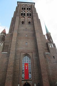 Gdaňsk - věž baziliky Nanebevzetí Panny Marie