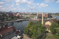 Pohled z kola na gdaňský přístav