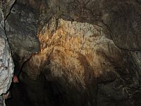 Brčka tvoří ojedinělou krápníkovou výzdobu jeskyně
