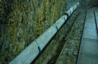 Dřevěné potrubí na odvod důlní vody