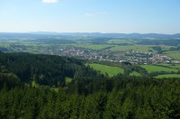 Pohled z rozhledny na Královci na Valašské Klobouky