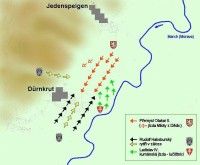 Mapka bitvy na Moravském poli