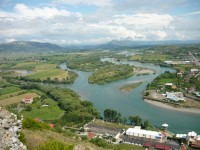 Pohľad na východ z pevnosti Rozafa-Skadar