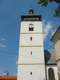 věž kostela v České Kamenici