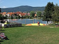 Český Krumlov - Hornobranský rybník a restaurace s penzionem Na Hrázi