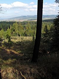 výhledy z nižšího vrcholku Hřebene