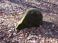hraniční kámen na hřebeni, západně od Rovné hory