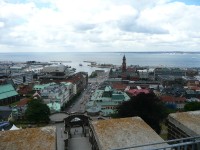 pohled na přístav ...v pozadí Dánsko