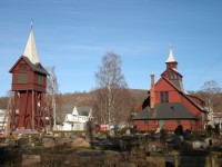 Zvonice s kostelem v Husqvarně