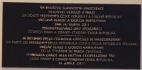 Pamětní deska k inauguraci Hlavního nádraží