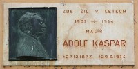 Praha, pamětní deska Adolfa Kašpara