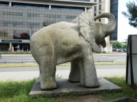 Wrocław – plastika Žulový slon (Granitowy słoń)