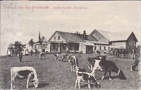 Historická pohlednice Donthbaude z roku 1907, původní rozhledna je vlevo