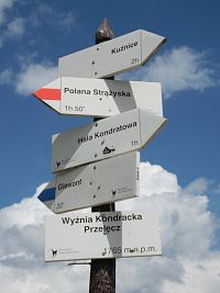Wyżnia Kondracka Przełęcz (horní Kondracké sedlo) - turistický rozcestník