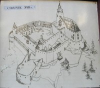 Kresba hradu - stav v 17. století