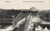 Historická pohlednice po roce 1913. Vzadu Hala Stulecia.
