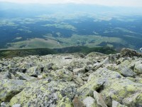 Pohled z Malého Kriváně do kotliny mezi Vysokými a Nízkými Tatrami