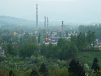 Pohled k jihu na průmyslovou část města