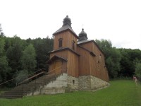 Medvedie  - dřevěný pravoslavný kostel sv. Velkomučedníka Dimitrije Soluňského