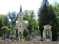 Hřbitovní kostelík sv. Jana Nepomuckého s hřbitovem