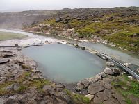 Island - geotermální oblast a kemp Hveravellir