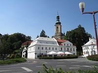 Krásná Lípa - pivovar Falkenštejn a kostel sv. Máří Magdaleny