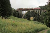 Večer jsme na Telgártském viaduktu zahlédli i vlak
