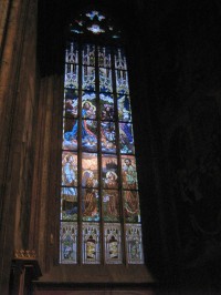 Chrám  sv. Barbory - malovaná okna