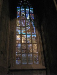 Chrám  sv. Barbory - malovaná okna