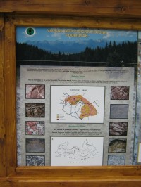 Panel geologického muzea v přírodě
