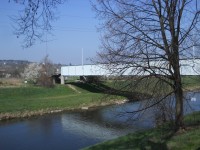 Most přes Mži u soutoku - tudy se vychází na NS