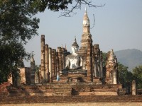 WAT MAHATHAT - sedící Buddha - fotografické místo v Sukhothai