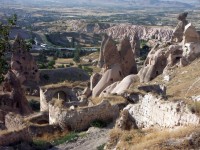 Pohled od hradu Uchisar