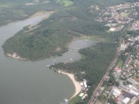 Máchovo jezero - hlavní pláž - letecký pohled - září 2009