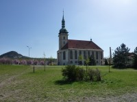 Děkanský přesunutý kostel v Mostě a okolí