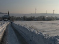 Kostel - Hraničné Petrovice - větrné elektrárny